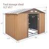 6.3' x 9.1' Outdoor Backyard Garden Metal Storage Shed for Utility Tool Storage