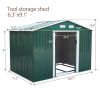 6.3' x 9.1' Outdoor Backyard Garden Metal Storage Shed for Utility Tool Storage