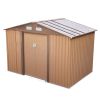 6.3' x 9.1' Outdoor Backyard Garden Metal Storage Shed for Utility Tool Storage