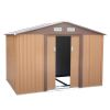 6.3' x 9.1' Outdoor Backyard Garden Metal Storage Shed for Utility Tool Storage