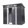 4 x 6 Ft Outdoor Metal Shed, Tool Storage House with Sliding Door and Vents, Backyard Garden Patio, Weatherproof