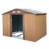 6.3' x 9.1' Outdoor Backyard Garden Metal Storage Shed for Utility Tool Storage