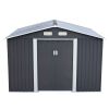 6.3' x 9.1' Outdoor Backyard Garden Metal Storage Shed for Utility Tool Storage