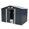 6.3' x 9.1' Outdoor Backyard Garden Metal Storage Shed for Utility Tool Storage