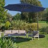 10 Feet Patio Solar Powered Cantilever Umbrella with Tilting System