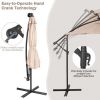 10 Feet Patio Solar Powered Cantilever Umbrella with Tilting System