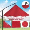 10 Feet Patio Solar Powered Cantilever Umbrella with Tilting System