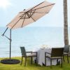 10 Feet Patio Solar Powered Cantilever Umbrella with Tilting System